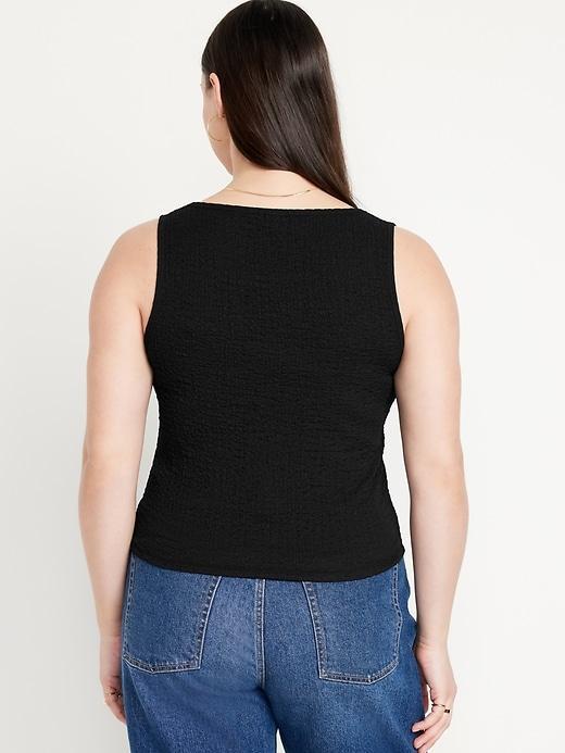 Square-Neck Textured Tank Top Product Image