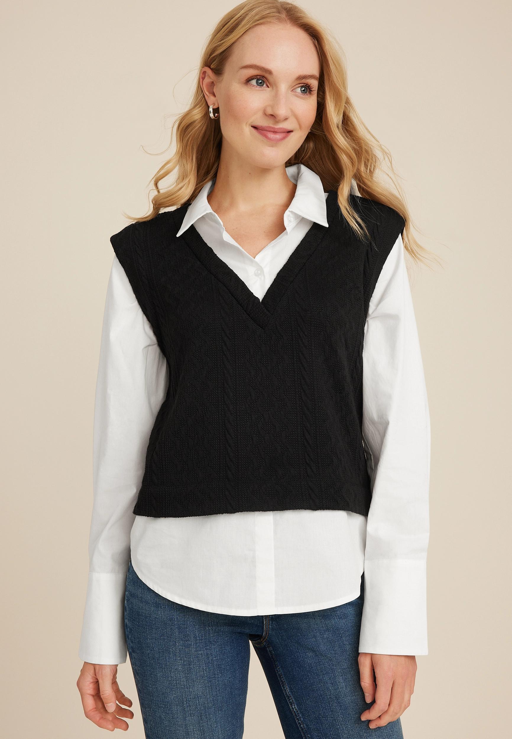 Collared Layered Vest Top product image