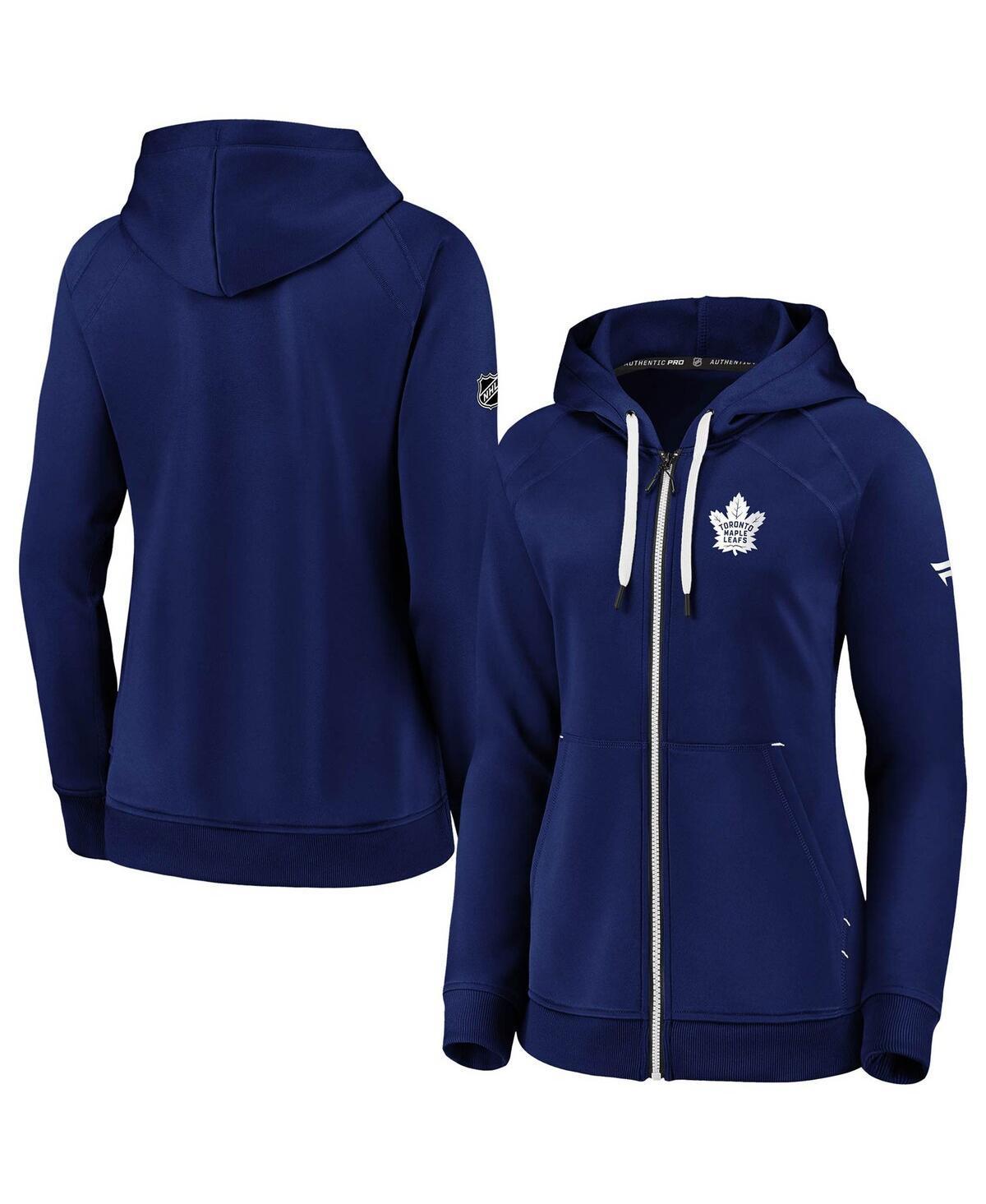 Womens Fanatics Branded Blue Toronto Maple Leafs Authentic Pro Travel Train Raglan Full-Zip Hoodie Product Image