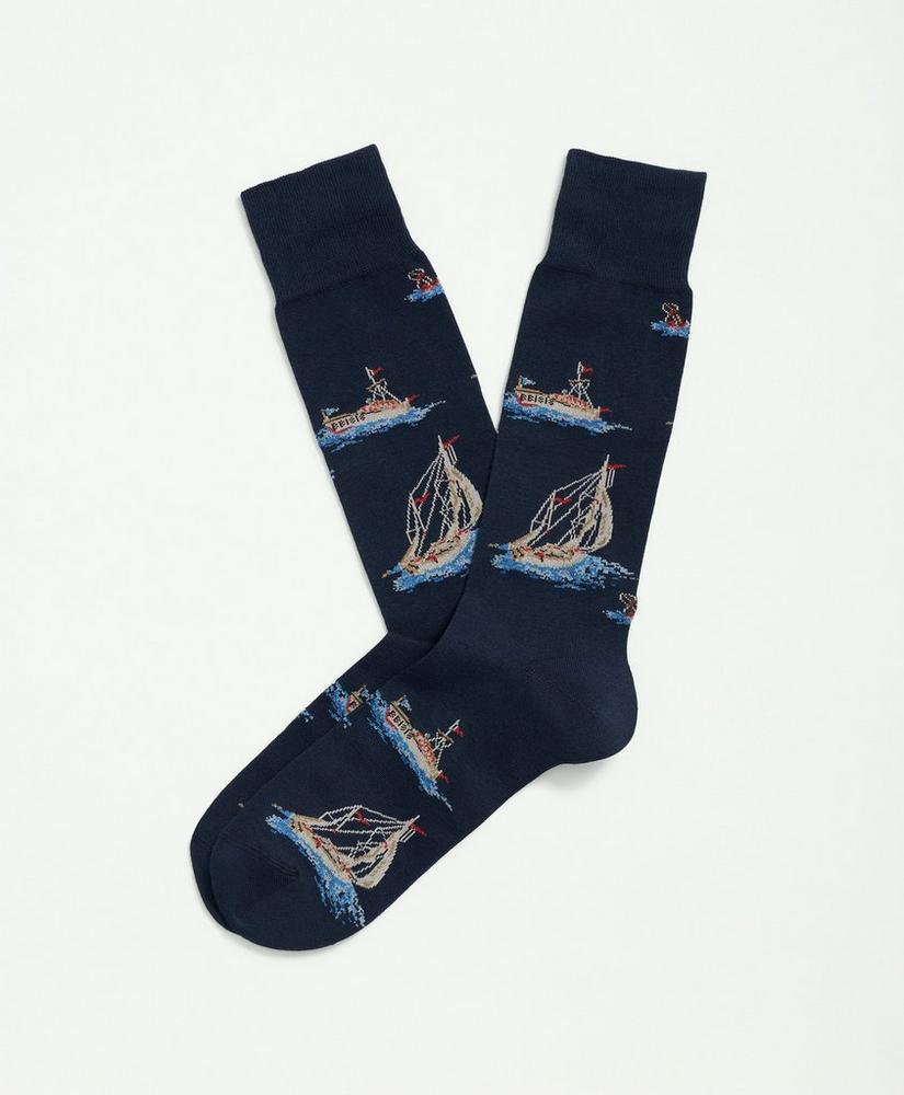 Cotton Blend Sailboat Socks Product Image