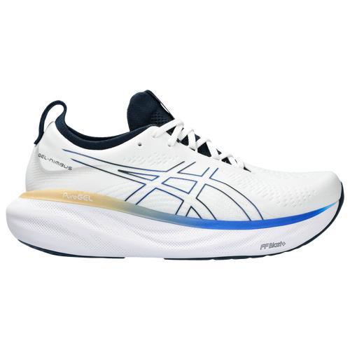 ASICS Mens ASICS Gel-Nimbus 25 - Mens Running Shoes White/Blue Product Image