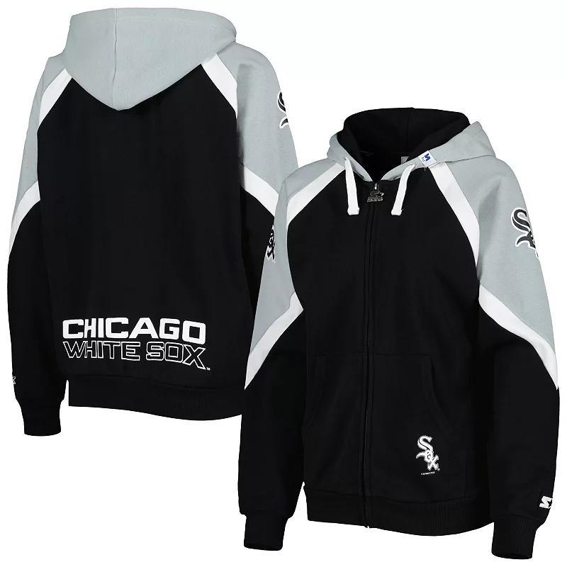 Womens Starter Black Chicago White Sox Hail Mary Full-Zip Hoodie - Black Product Image