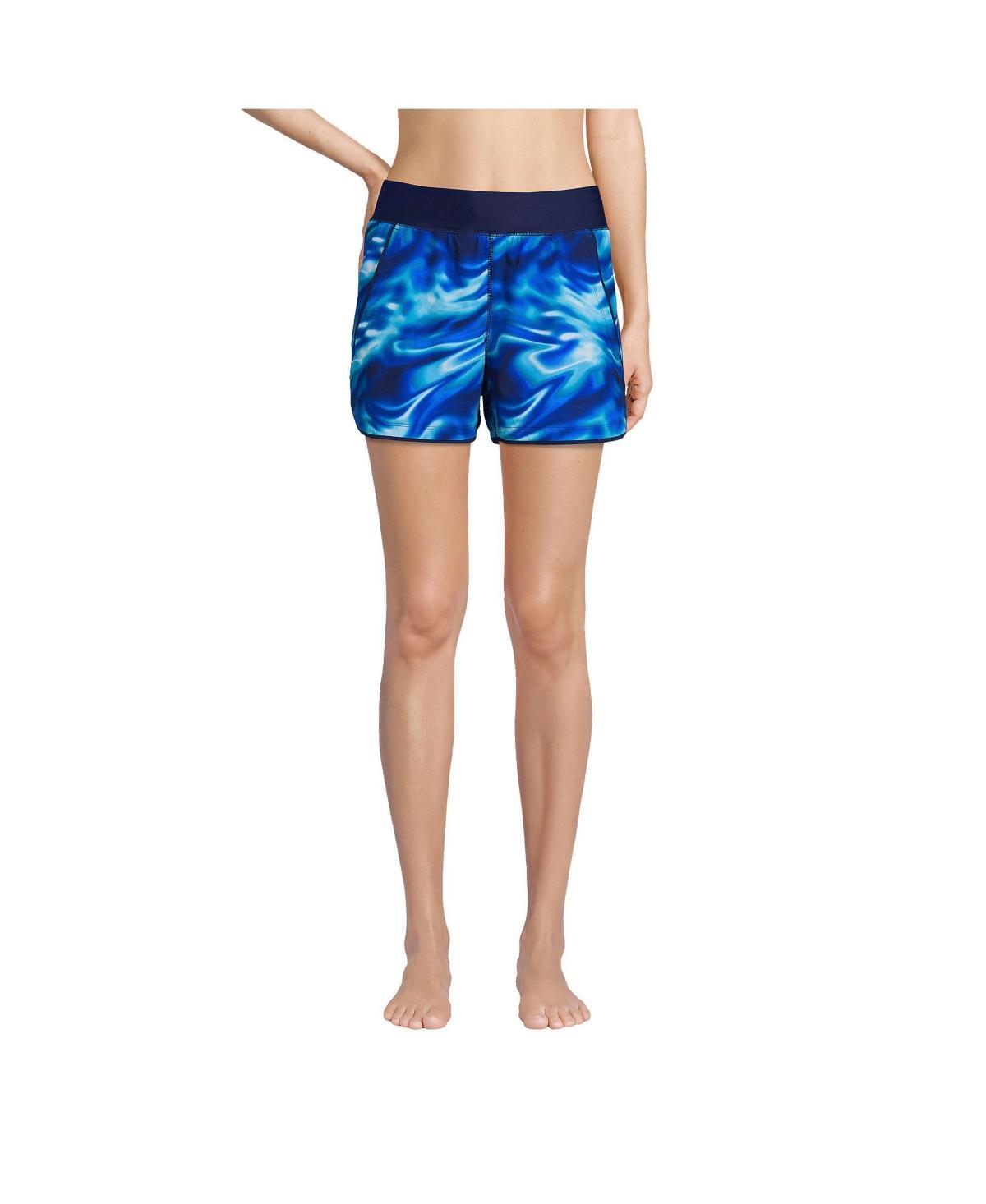 Womens Lands End 3 Quick Dry Swim Shorts With Panty Deep Blue Product Image