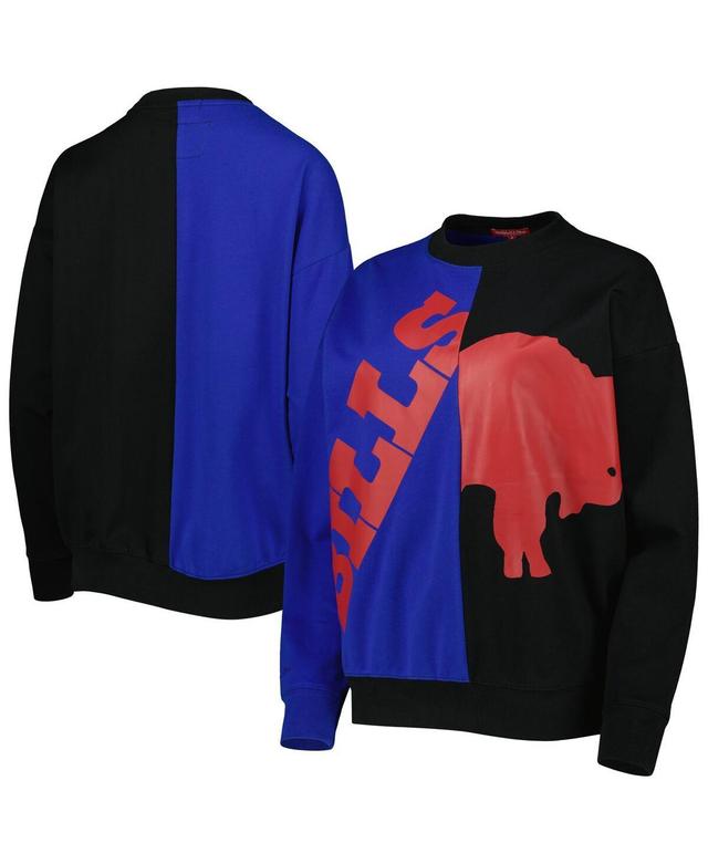 Womens Mitchell & Ness Royal/Black Buffalo Bills Big Face Pullover Sweatshirt Product Image