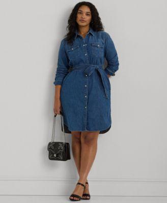 Plus Size Denim Shirtdress product image