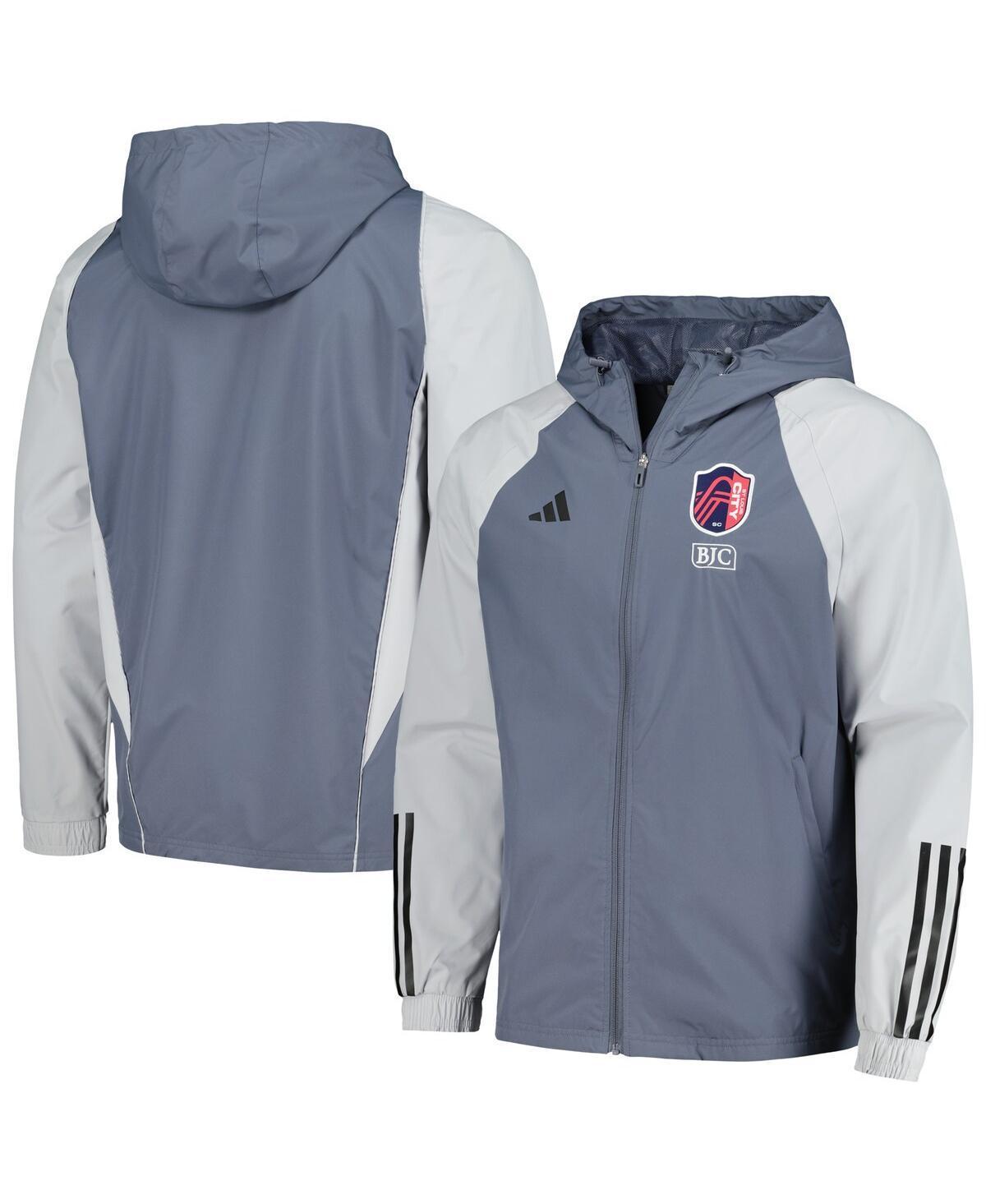 Mens adidas Gray St. Louis City SC 2024 All-Weather Raglan Full-Zip Jacket Product Image