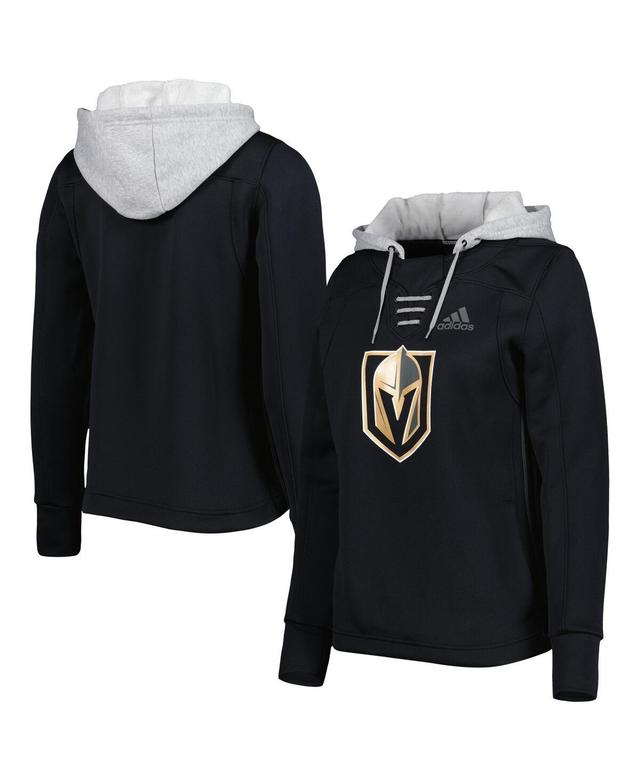 Womens adidas Black Vegas Golden Knights Skate Lace Primeblue Team Pullover Hoodie Product Image