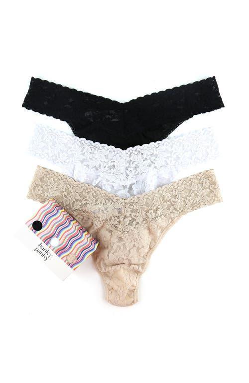 Signature Lace Original Rise Thong 3-Pack Product Image