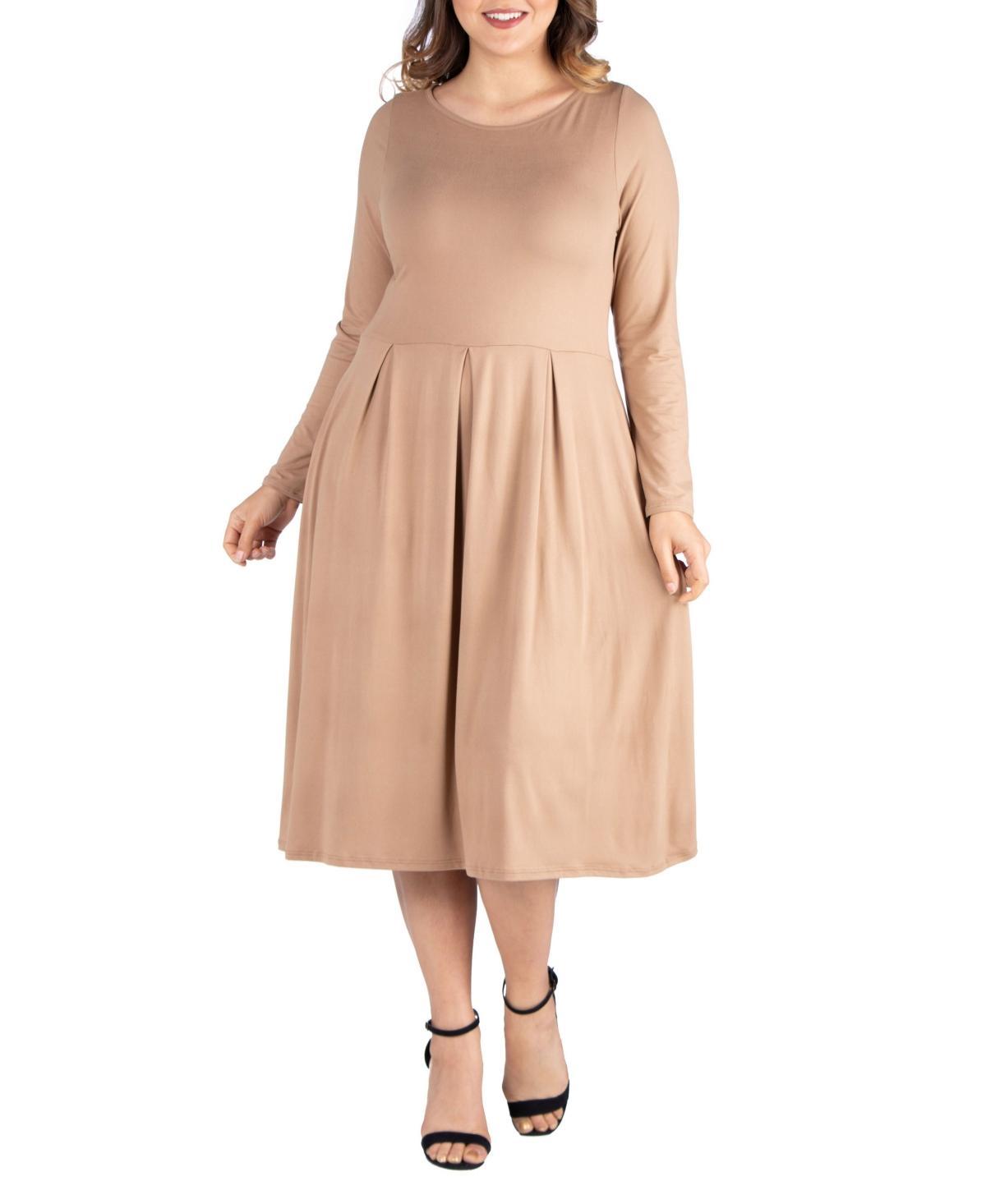 Womens Plus Size Fit and Flare Midi Dress Product Image