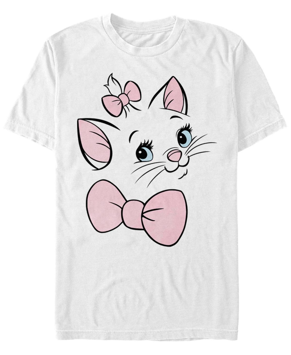 Mens Disney Aristocats Marie Cute Kitten Face Up Close Tee White Product Image