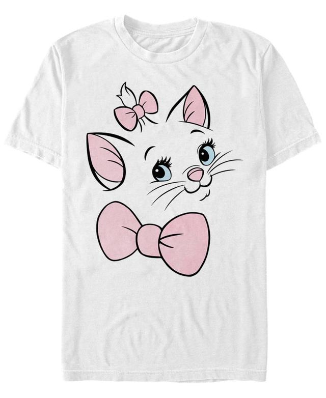 Mens Disney Aristocats Marie Cute Kitten Face Up Close Tee White Product Image