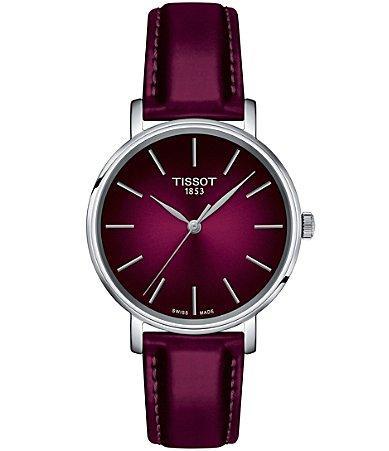 Tissot Womens Swiss Everytime Pink Faux Leather Strap Watch 34mm Product Image