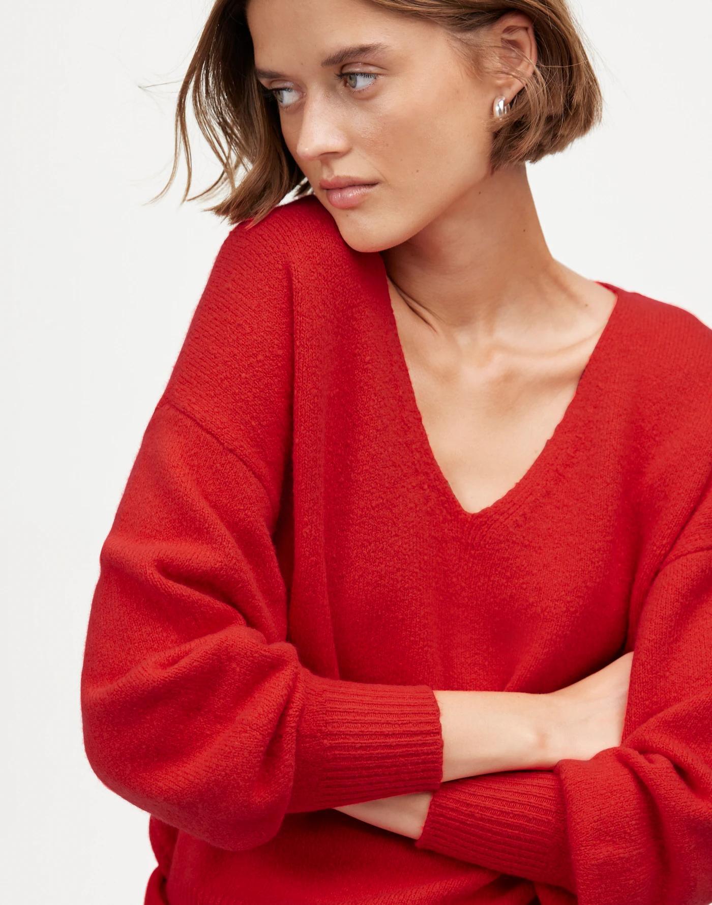 Wedged V-Neck Sweater Product Image