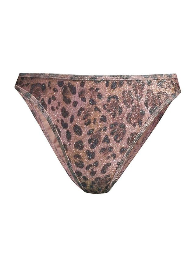 Animal-Printed Glitter Isla Bikini Bottoms Product Image