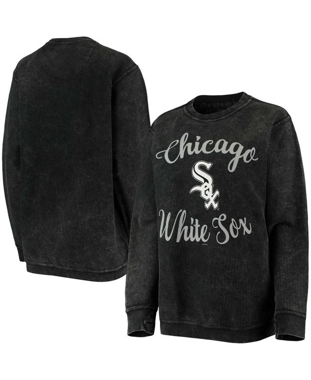 Women's G-III 4Her by Carl Banks Black Chicago White Sox Script Comfy Cord Pullover Sweatshirt Product Image