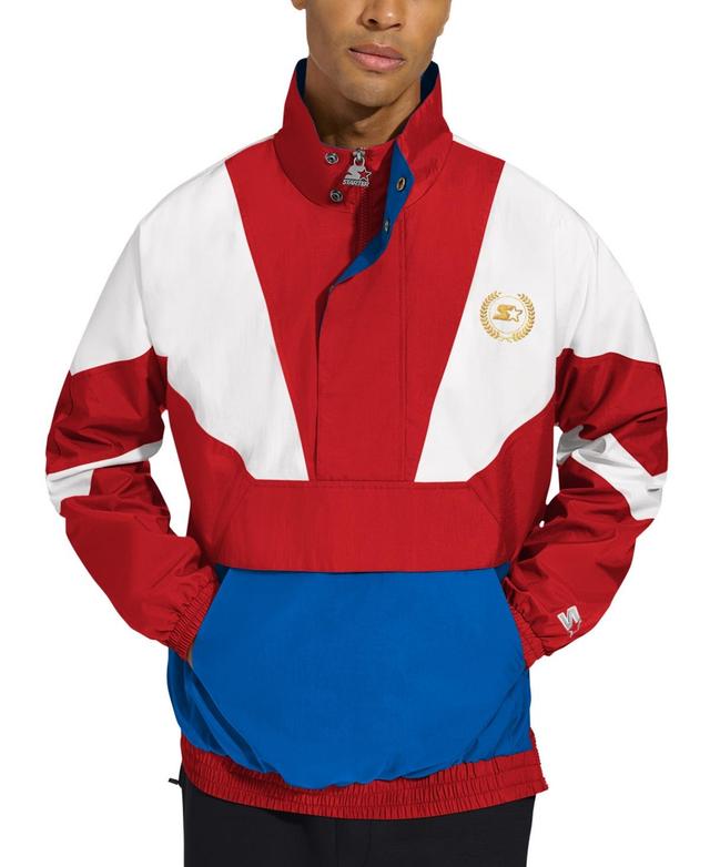 Starter Mens Colorblocked Lightweight Jacket red Product Image