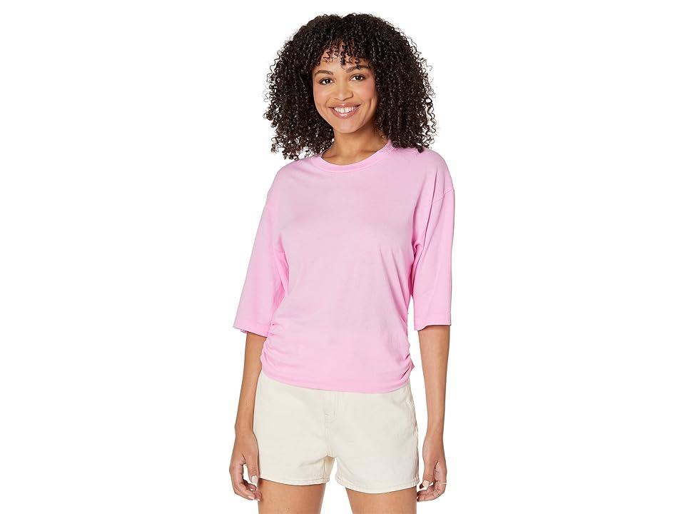 LAmade South Bay Shirred Tee (Begonia) Women's T Shirt Product Image