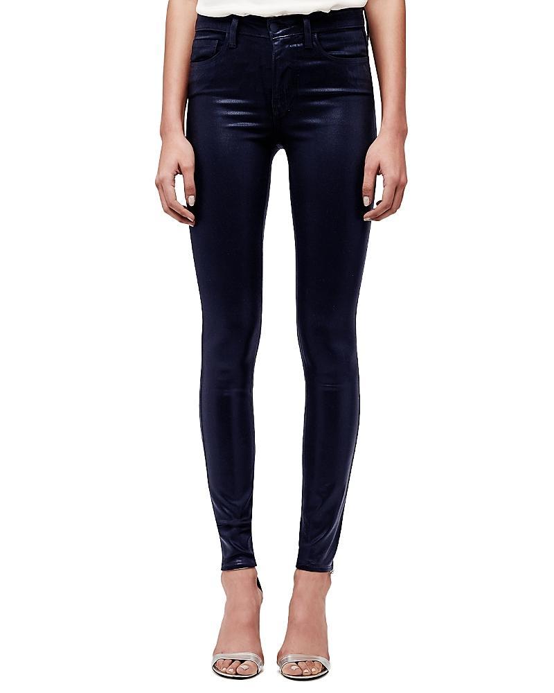 LAgence Marguerite Coated High Rise Skinny Jeans in Navy Coated Product Image