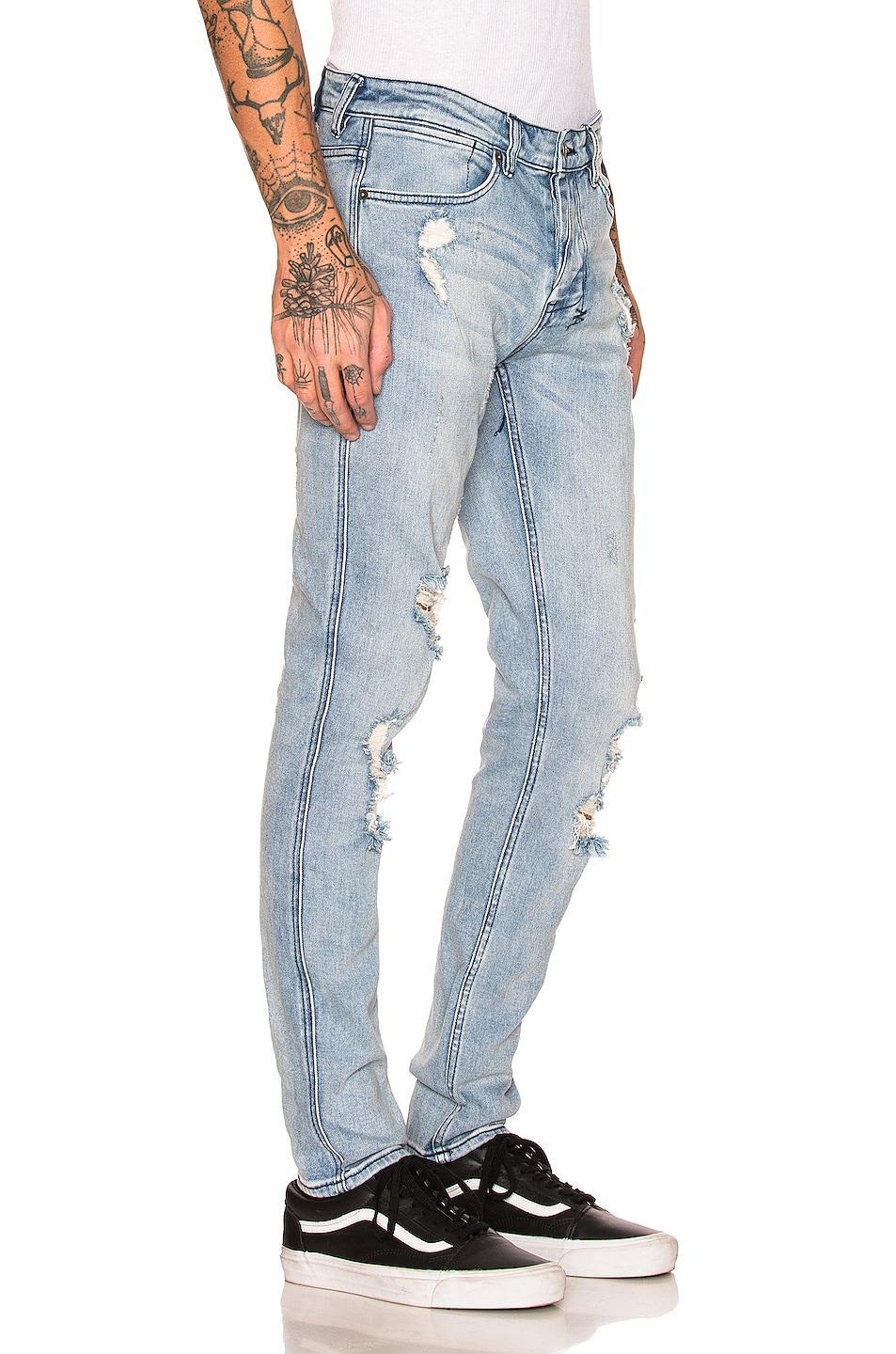 Ksubi Van Winkle Skinny Jean in Trashed Dream - Denim Light. Size 31 (also in ). Product Image