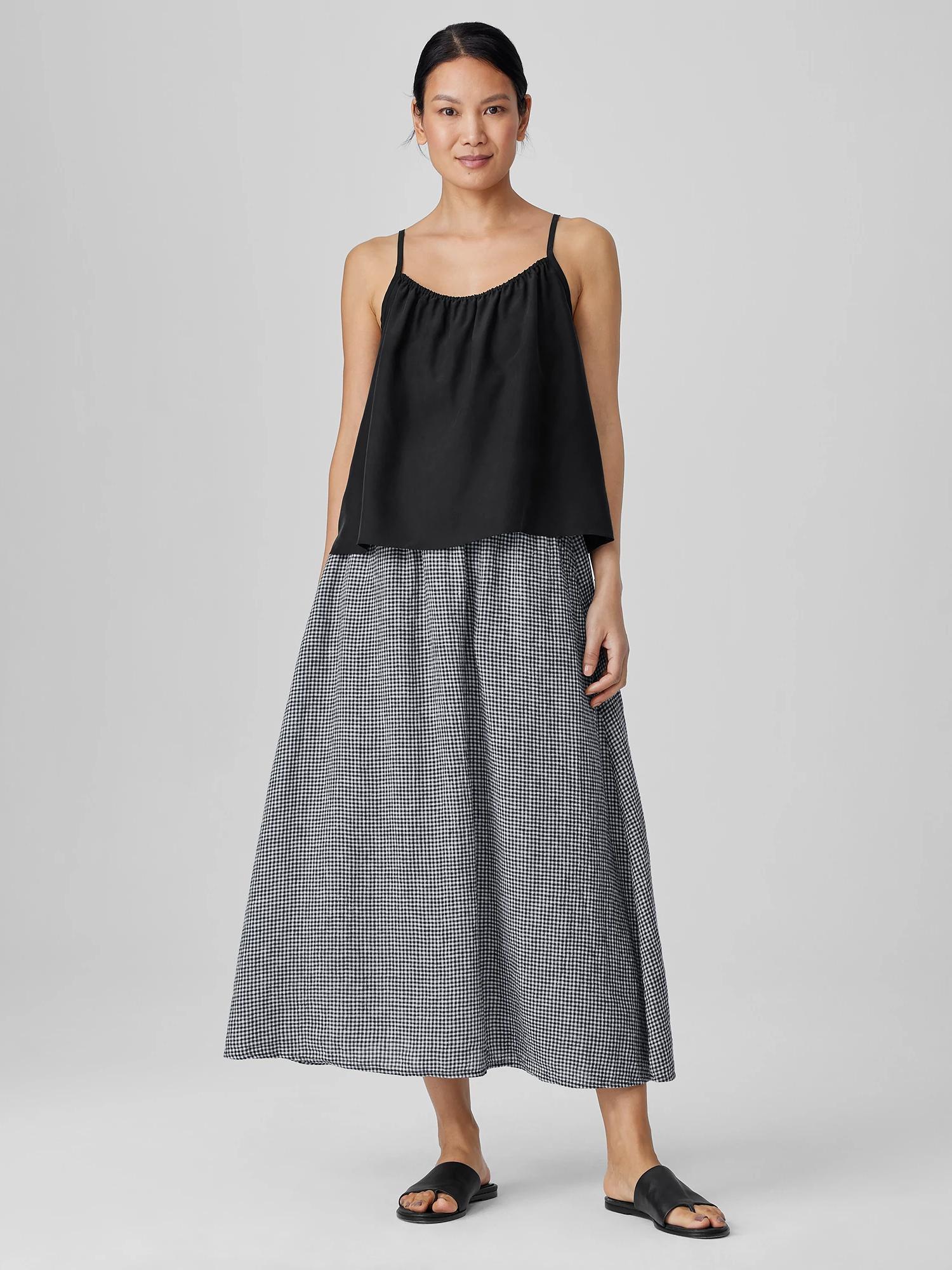 EILEEN FISHER Puckered Organic Linen Pocket Skirtfemale product image