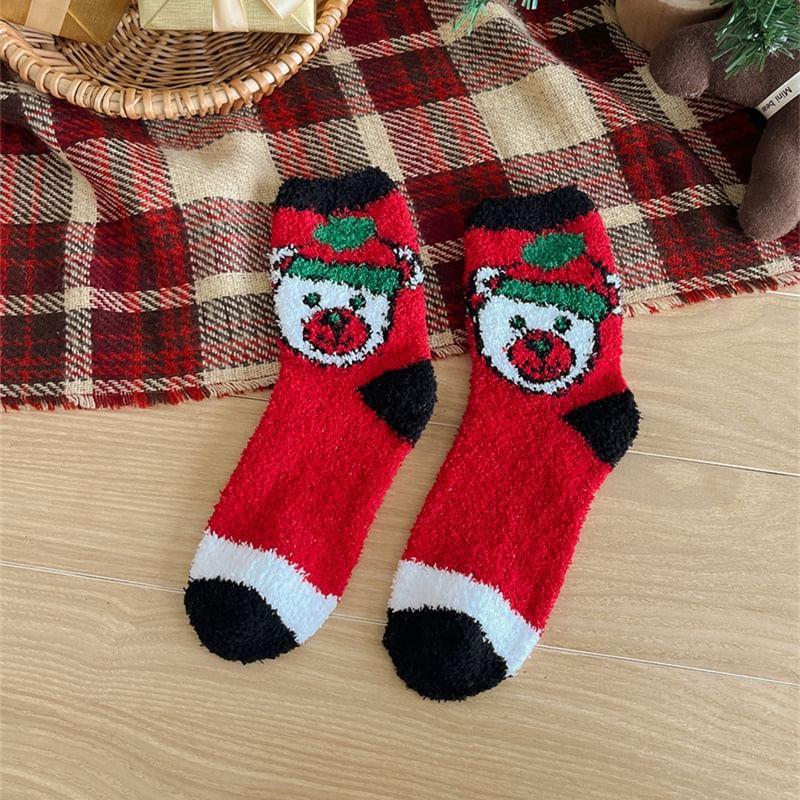 Christmas Cartoon Fleece Socks Product Image