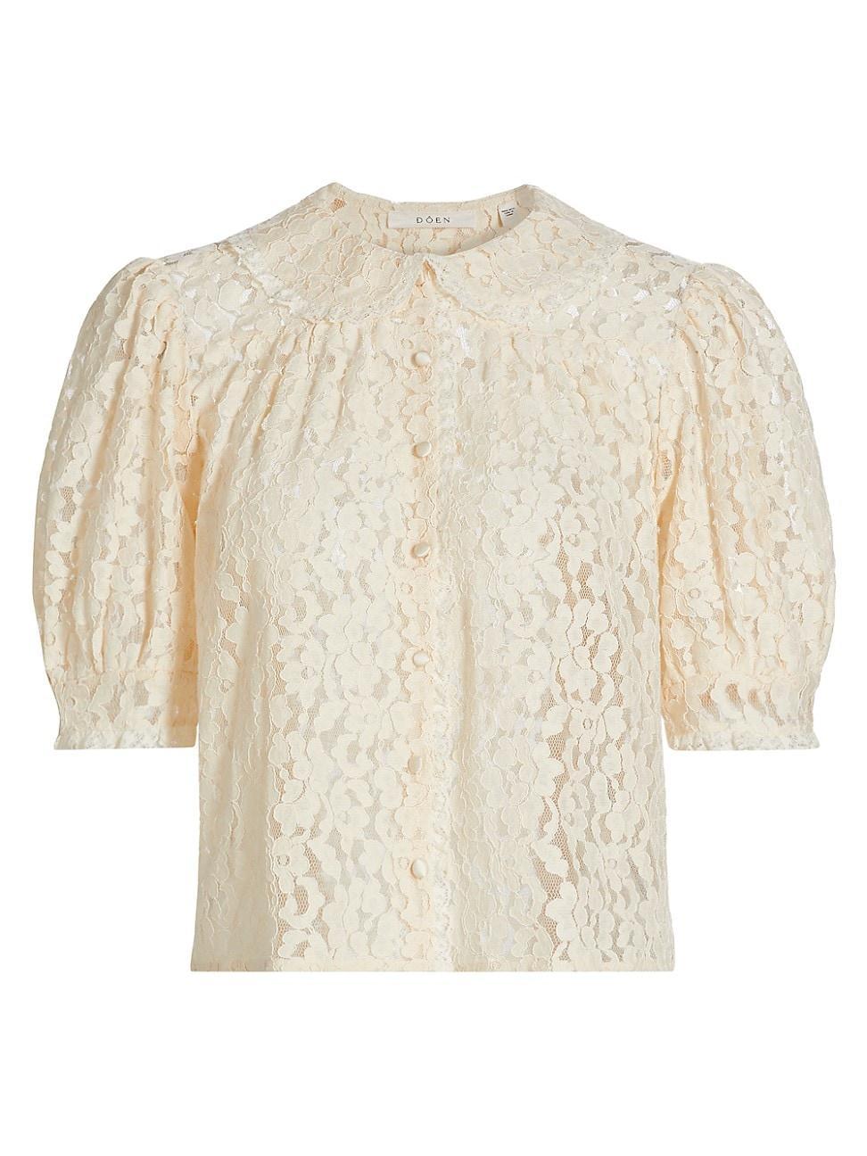 Womens Lenore Lace Short-Sleeve Blouse product image