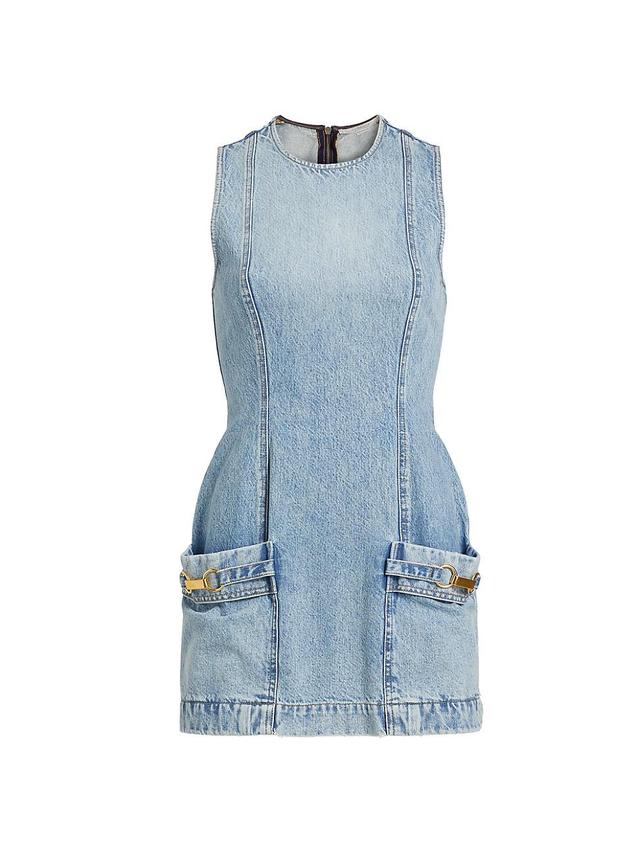 Womens Sleeveless Denim Minidress Product Image