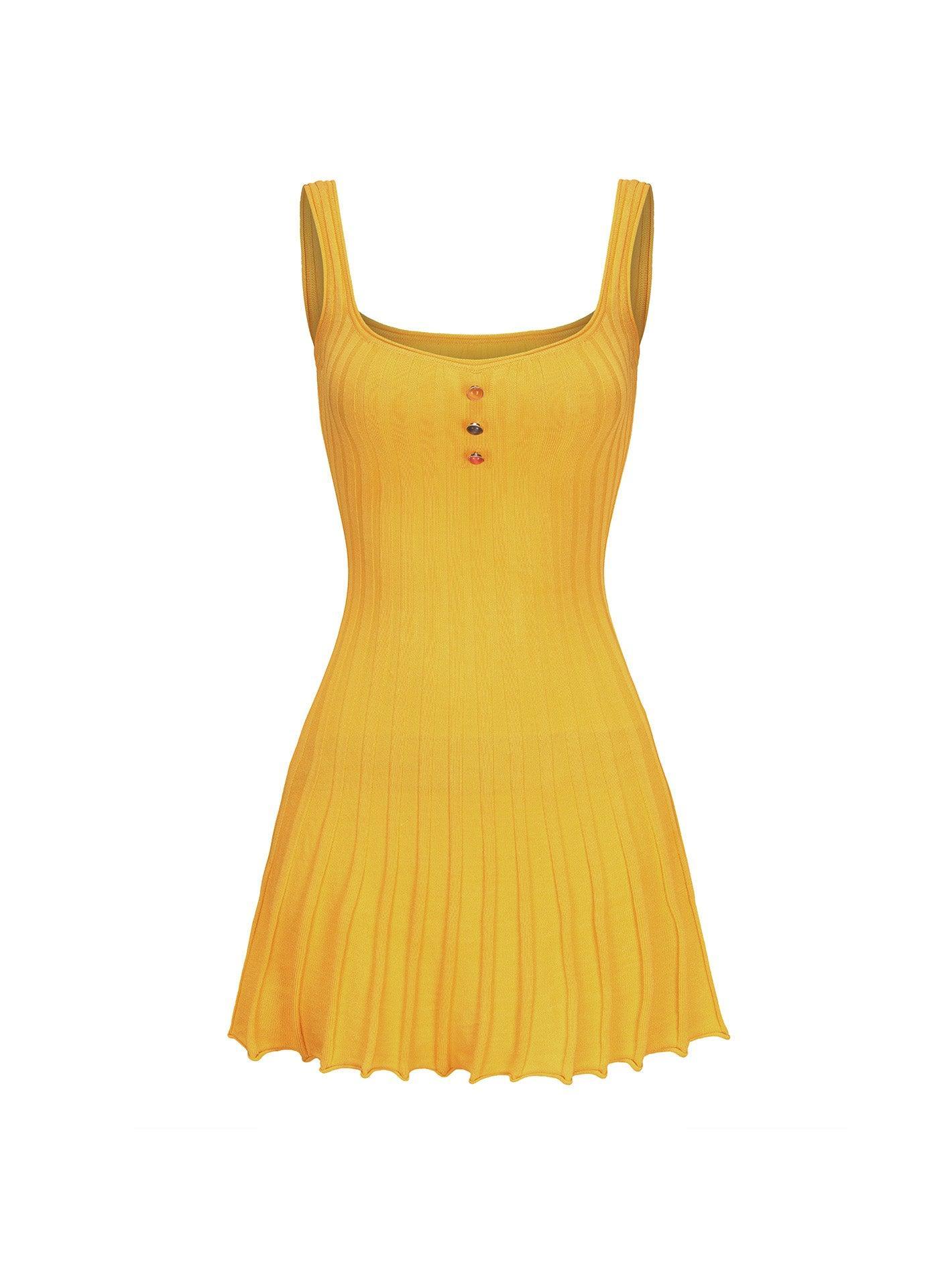 Janelle Knit Dress (Yellow) Product Image