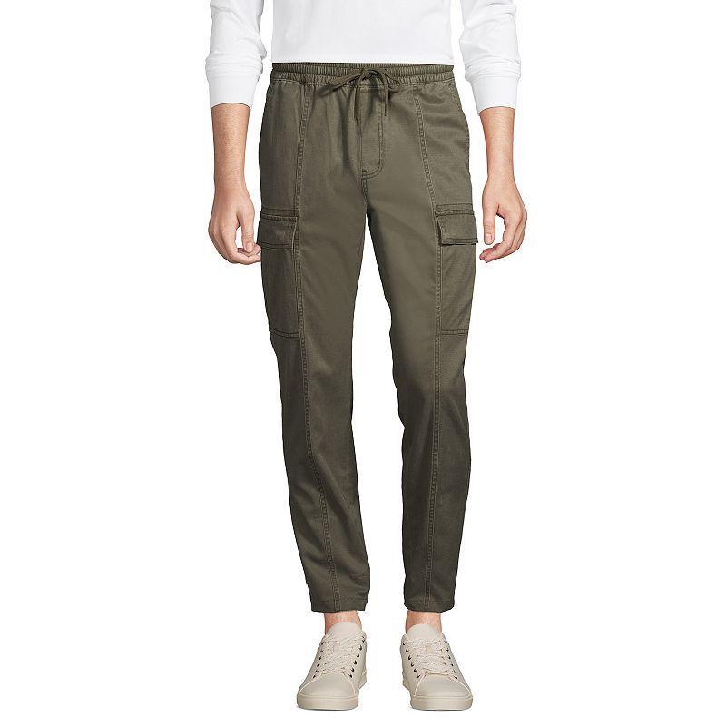 Mens Lands End Slim-Fit Cargo Jogger Pants Green Moss Product Image