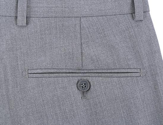 Dress Pants Regular Leg Un-Hemmed Bottoms in Gray Product Image