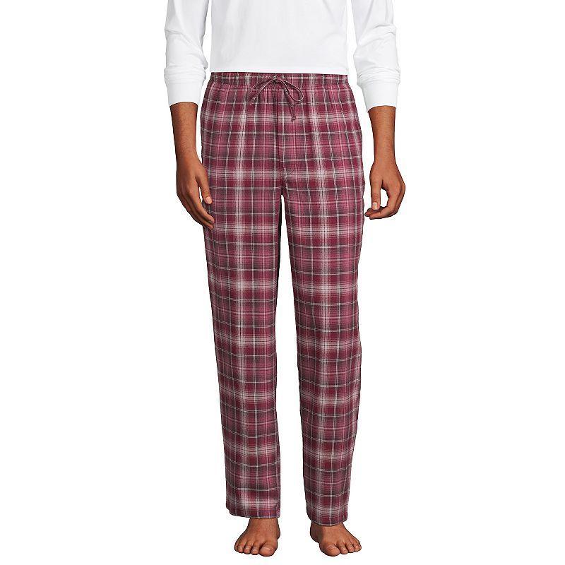 Mens Lands End Flannel Pajama Pants Red Shadow Product Image