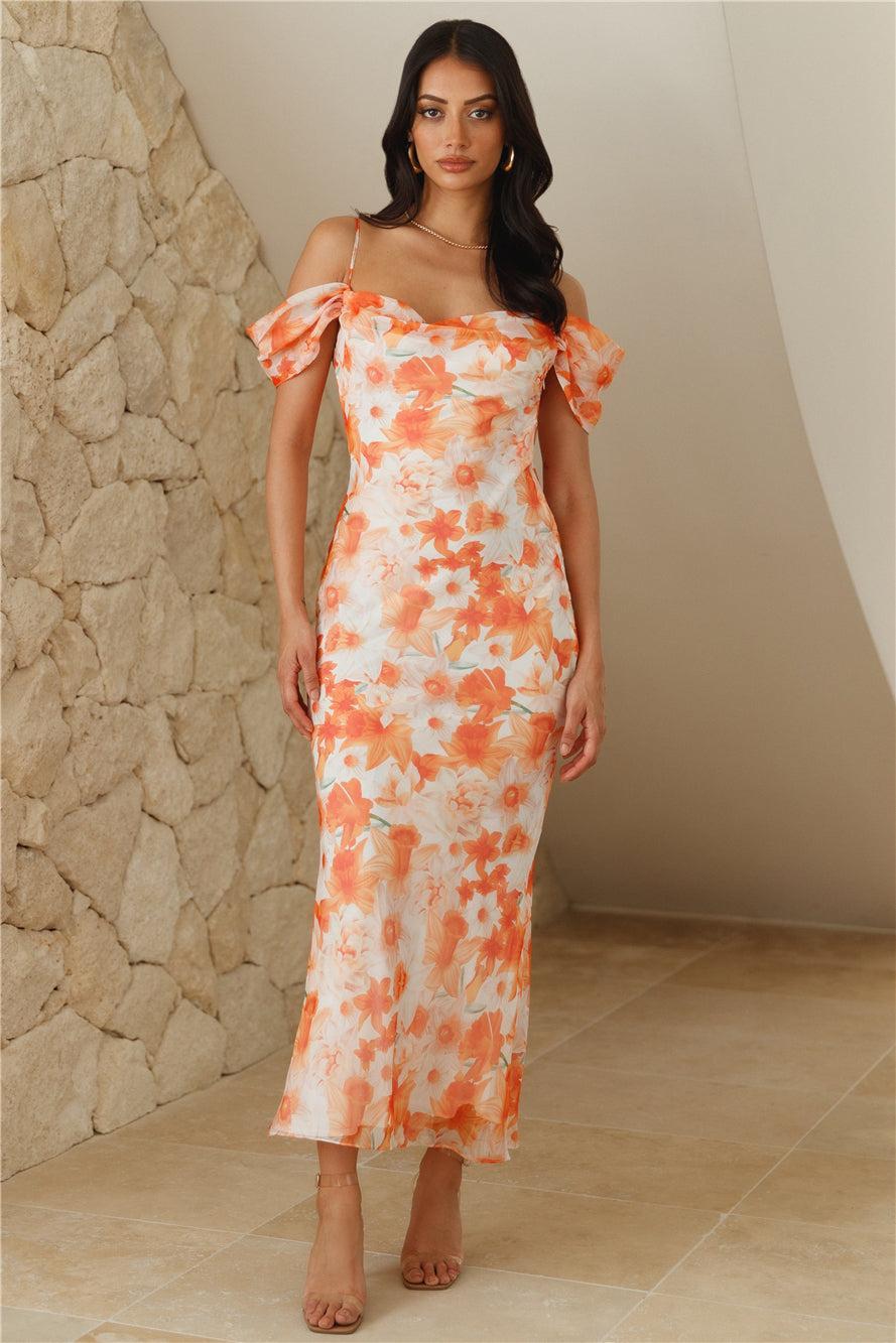 Kissed By You Midi Dress Orange Product Image