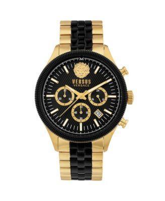 Versus Versace Mens Chronograph Date Quartz Colonne Gold-Tone, black Stainless Steel Bracelet 44mm Product Image