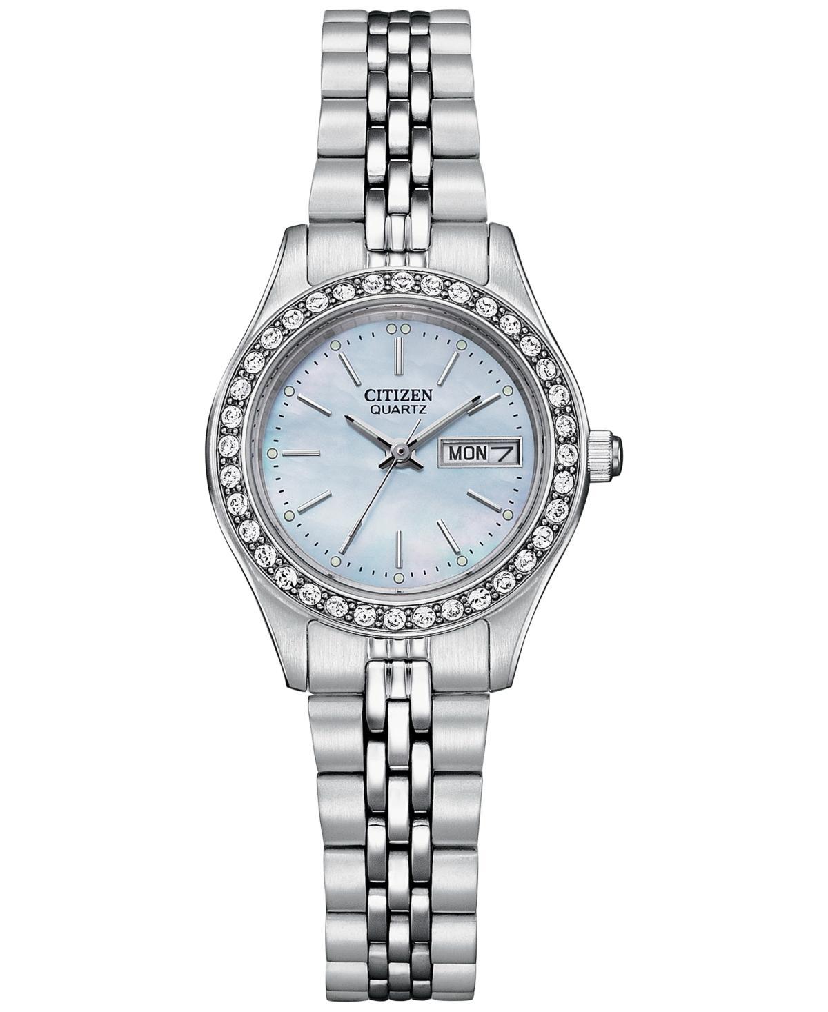 Citizen Womens Crystal Blue Dial Stainless Steel Watch - EQ0530-51N, Silver Product Image