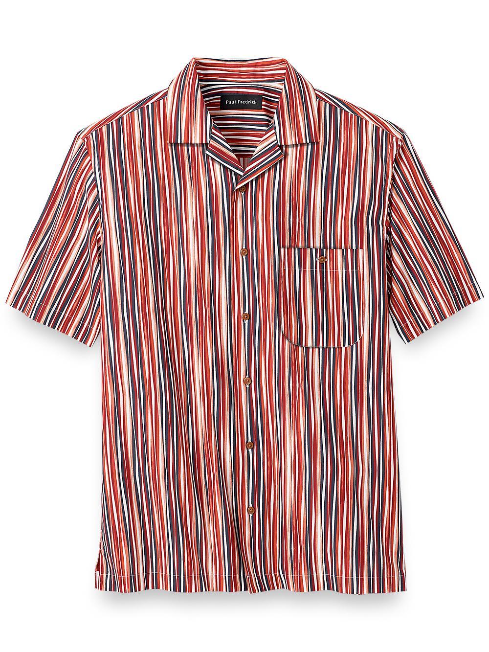 Cotton Stripe Print Casual Shirt Product Image