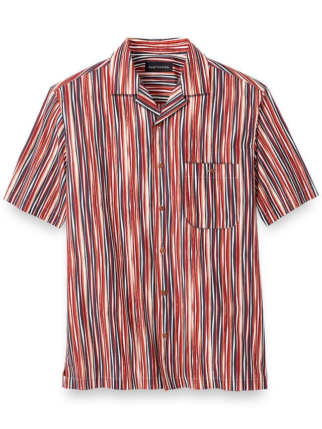 Slim Fit Cotton Stripe Print Casual Shirt Product Image