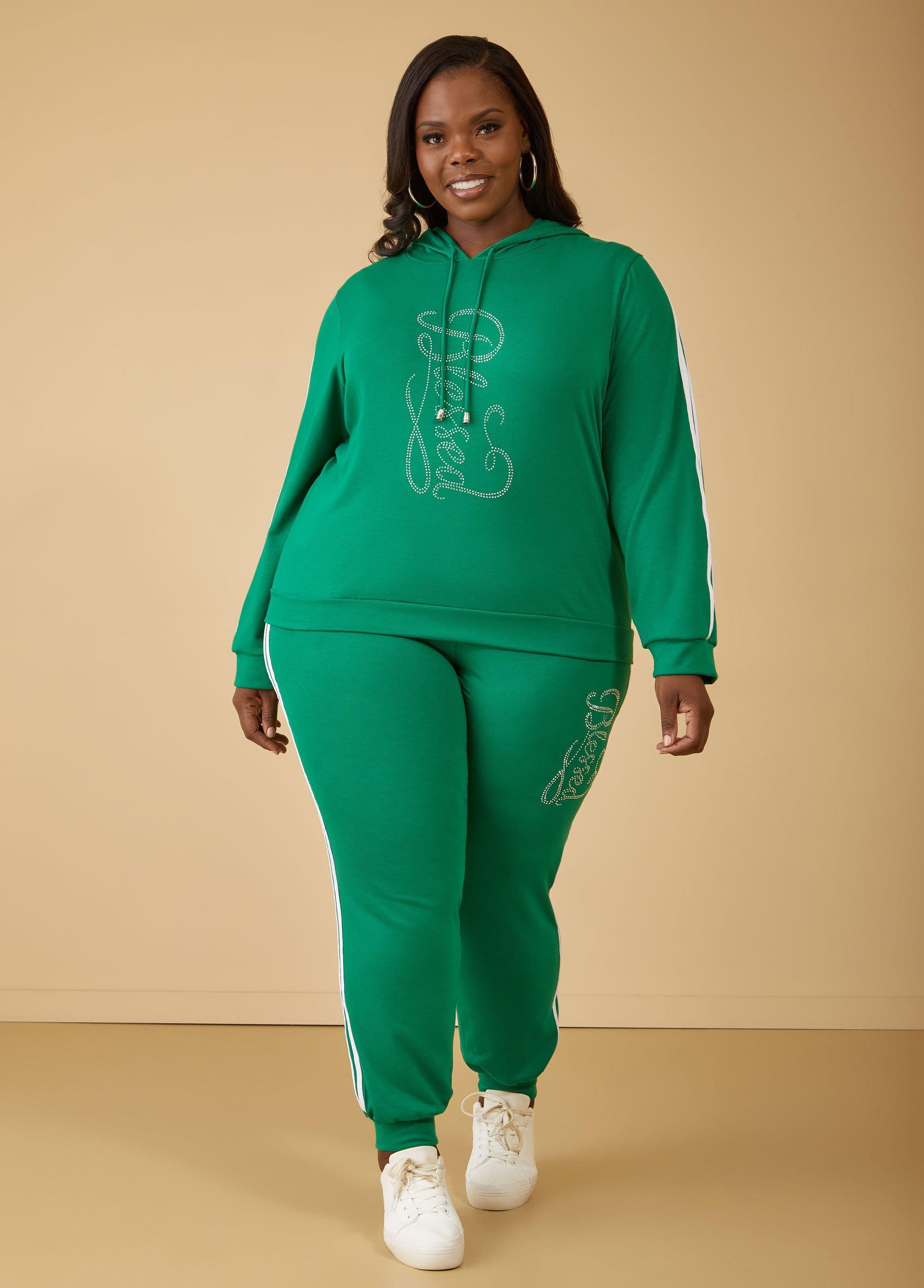 Plus Size Blessed Crystal Joggers Ashley Stewart Product Image