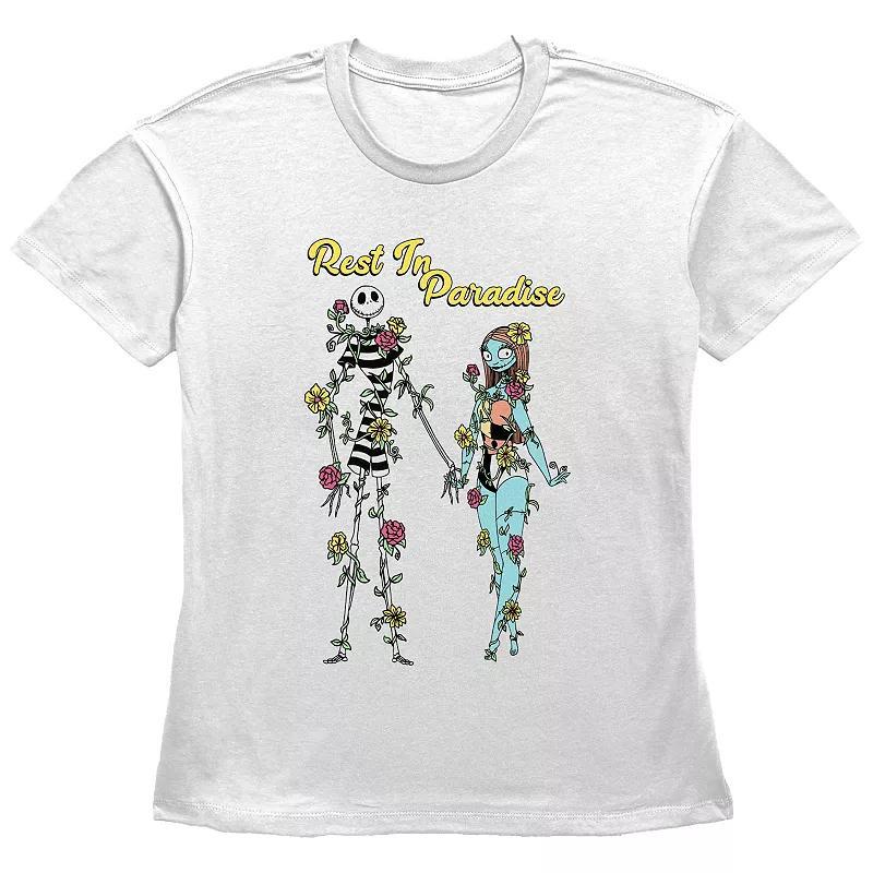 Disneys The Nightmare Before Christmas Jack Skellington And Sally Rest In Paradise Womens Graphic Tee Product Image