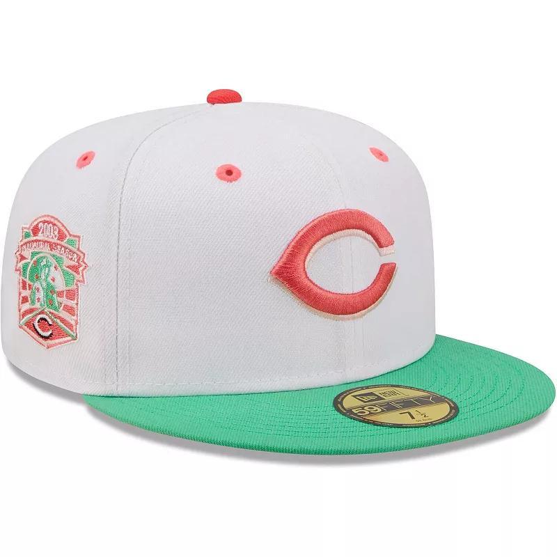 Mens New Era White/Green Cincinnati Reds Inaugural Season at Great American Ballpark Watermelon Lolli 59FIFTY Fitted Hat Product Image