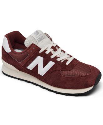 Mens New Balance 574 Athletic Shoe - Crimson / White / Angora Product Image