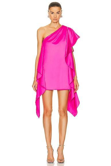 AKNVAS Cassia Draped Dress in Fuchsia Product Image