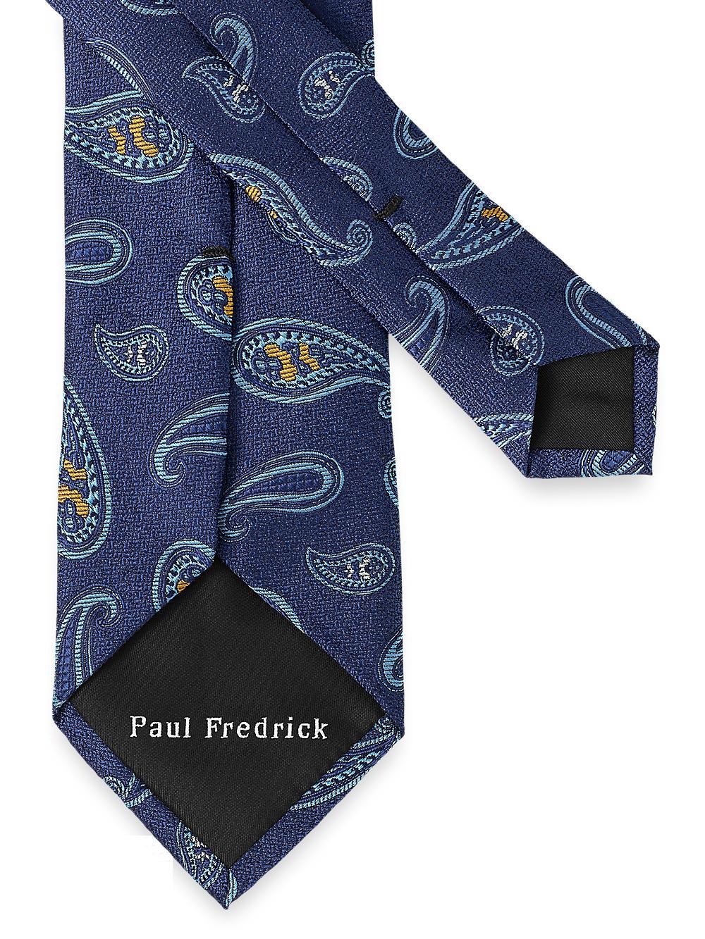 Paisley Woven Silk Tie - Blue Product Image