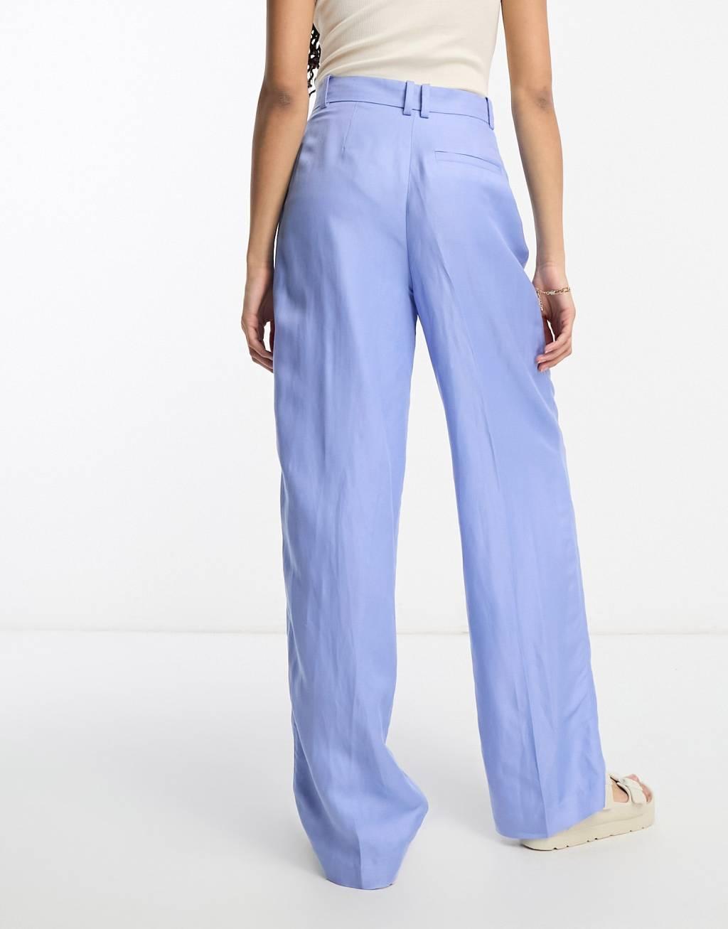 & Other Stories linen-blend tailored pants in blue - part of a set Product Image