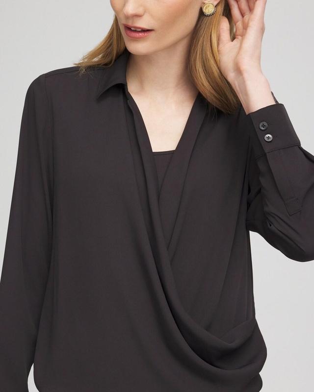 Surplice Bubble Hem Shirt Product Image