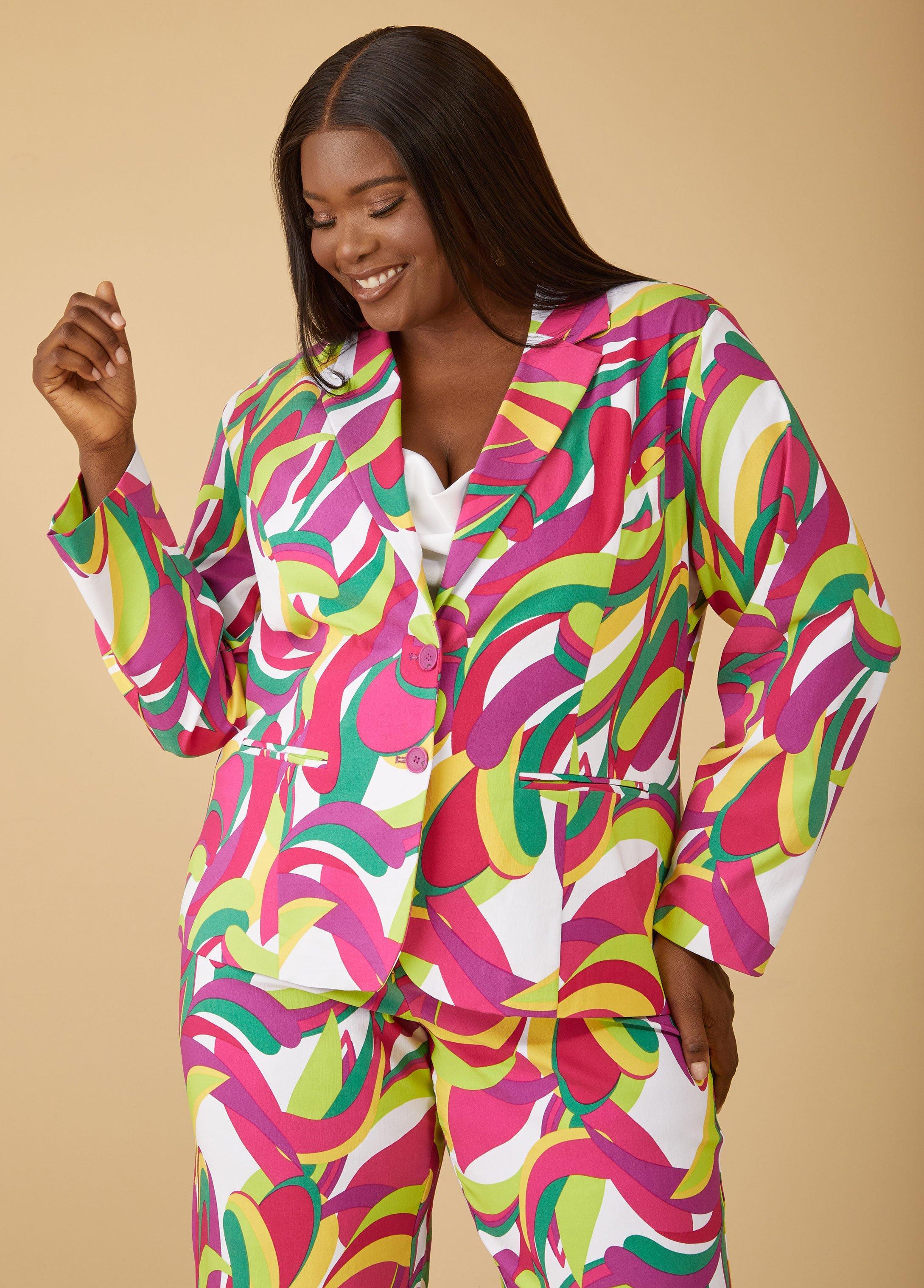 Plus Size Printed Power Twill Blazer Ashley Stewart Product Image