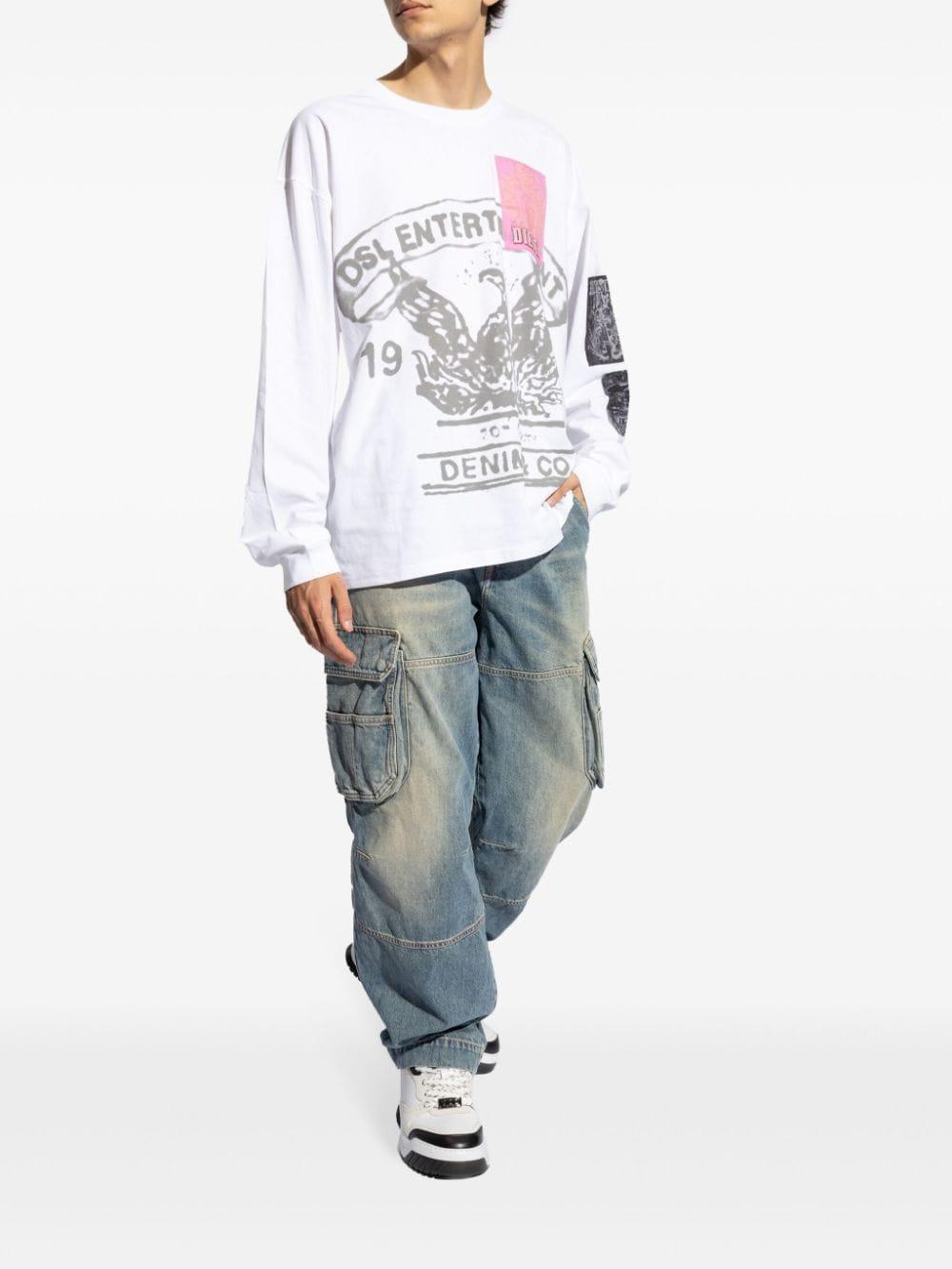 Graphic-print Cotton Sweatshirt In White Product Image