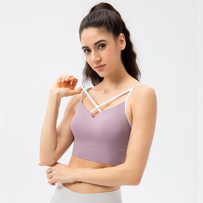 Cross Strap Contrast-Trim Crop Camisole Top Product Image