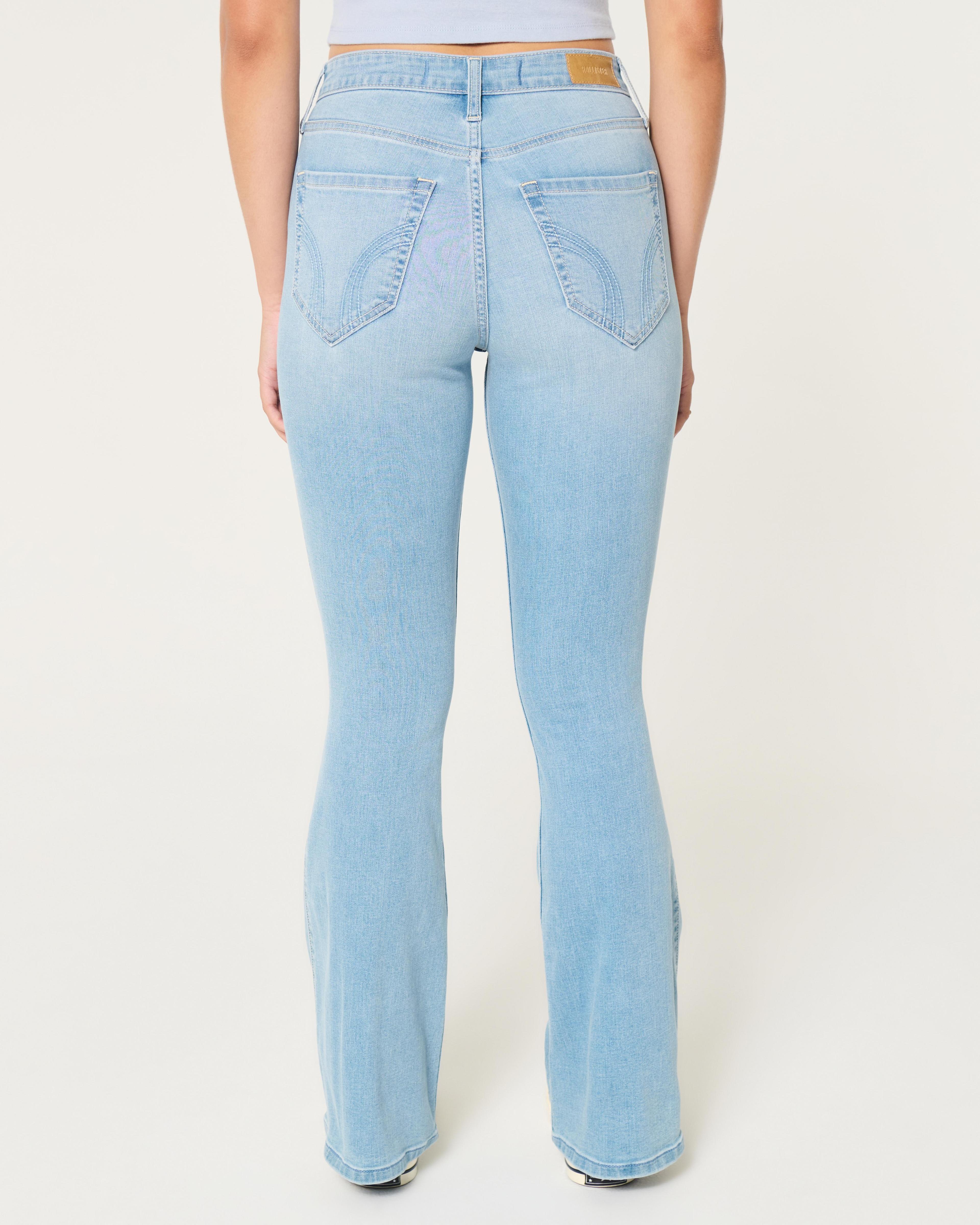 Curvy High-Rise Dark Wash Flare Jeans Product Image