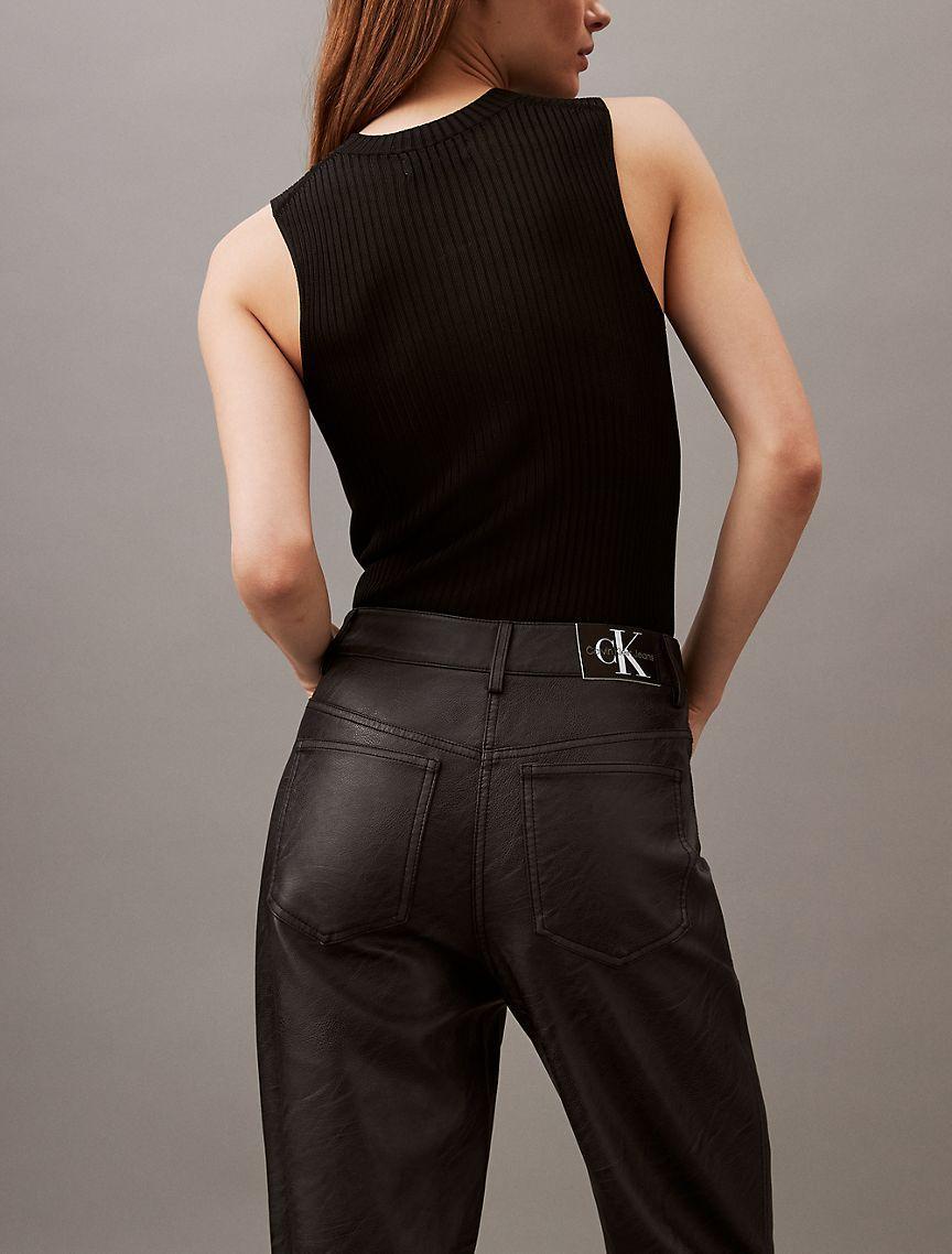 Faux Leather High Rise Pants Product Image