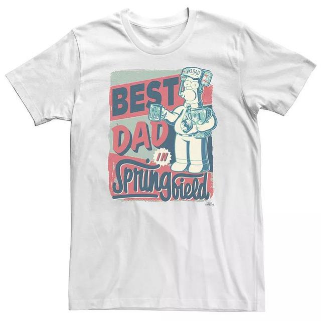 Big & TallThe Simpsons Homer Best Dad In Springfield Poster Tee, Mens Product Image